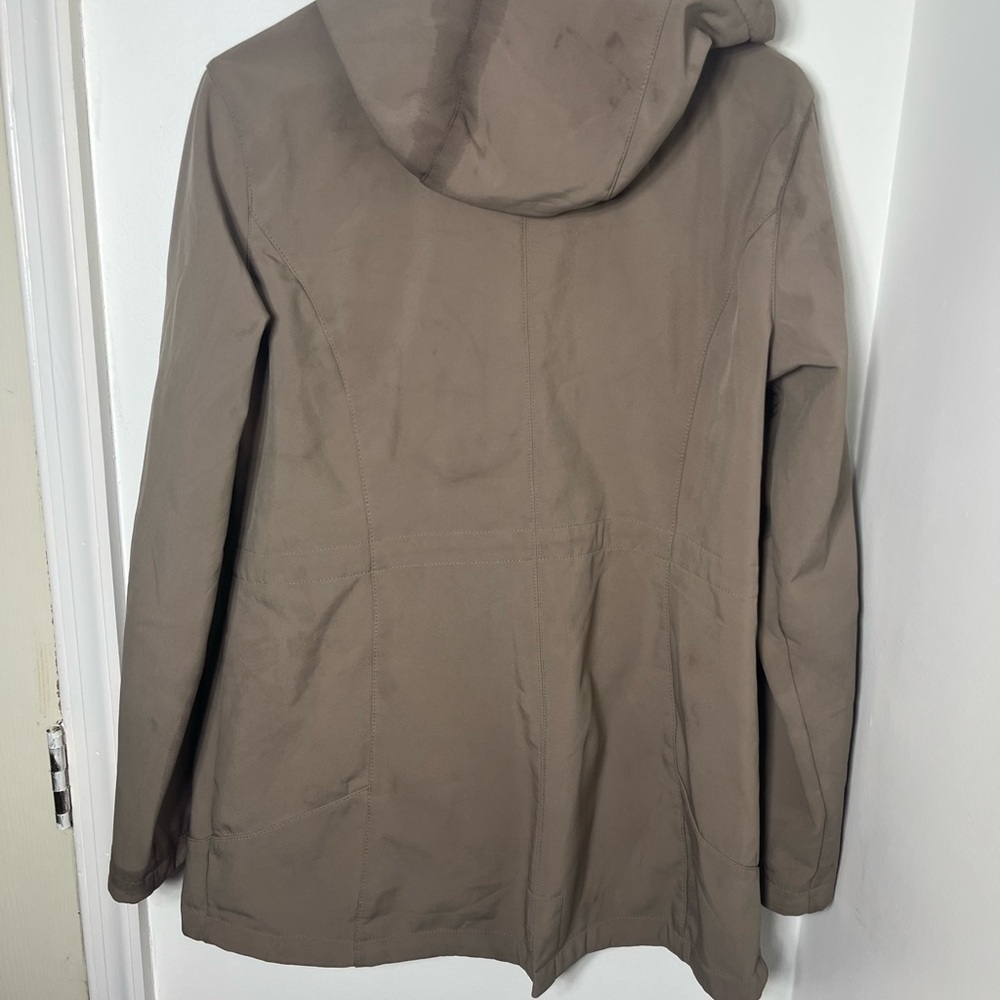 Free Country Women’s Hooded Softshell Jacket Fleece Lined Taupe Medium - Picture 7 of 11